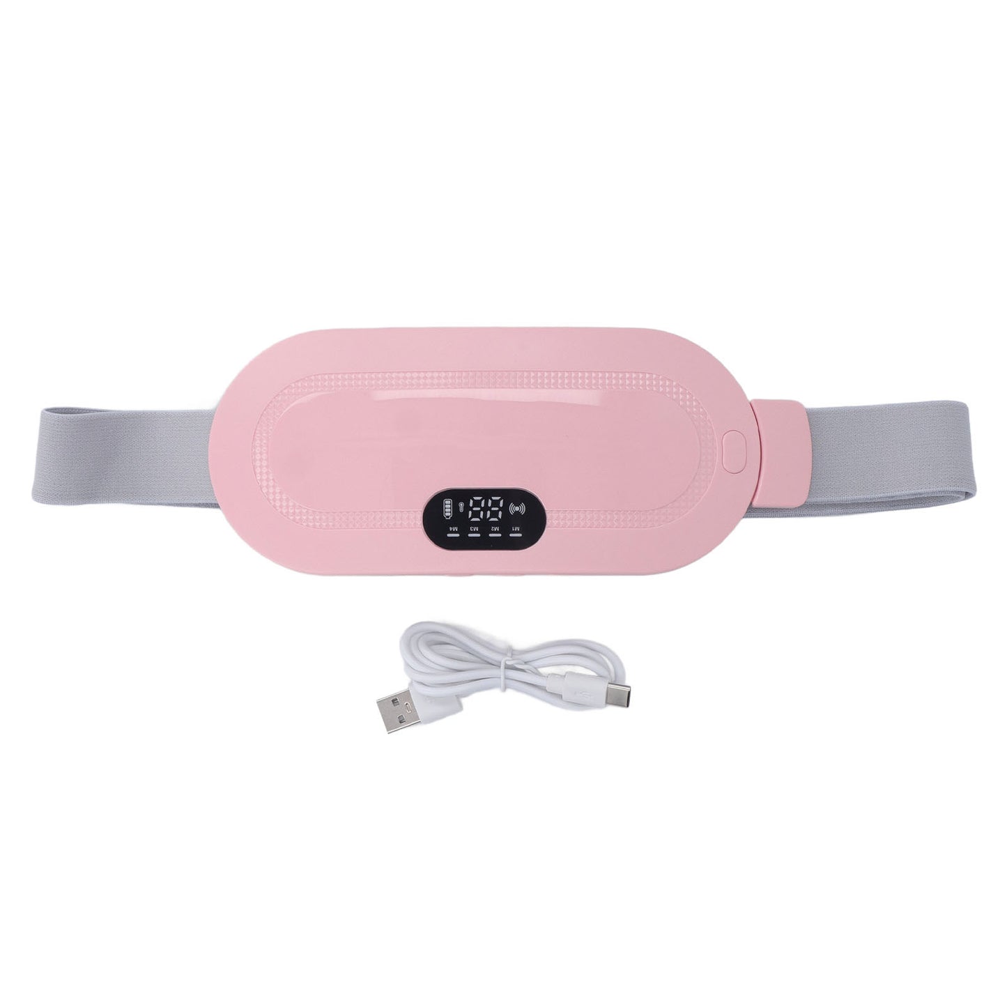 Menstrual Heating Pad USB Charging Electric Cordless Adjusted Portable Belt Heat Pad for Cramp Pink